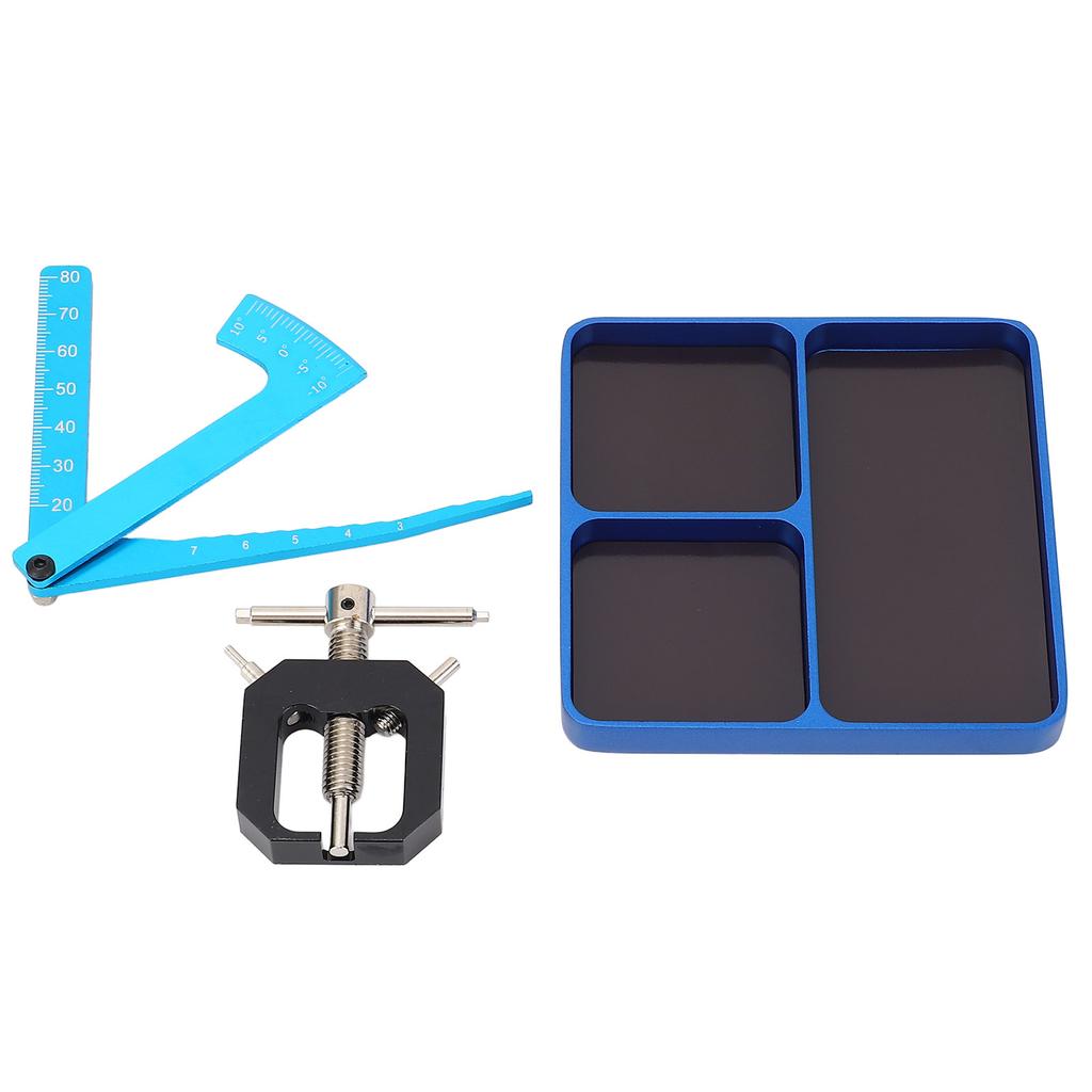 RC Screw Tray Aluminum Alloy RC Nuts Storage Fixing Tools Holder Plate with Disassembly Tool and