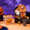 Cookie Display Boxes 10 Pcs Halloween Treat Boxes, Cute Small Party Favors Box, Castle Kids Supplies House Shaped Gift Container for Candy Goodie