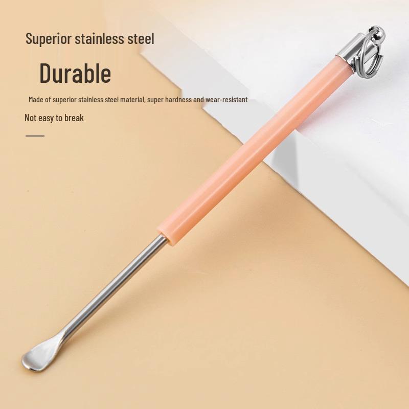 Stainless Steel Portable Ear Pick Keychain - Smooth and Safe Ear Cleaning Tool