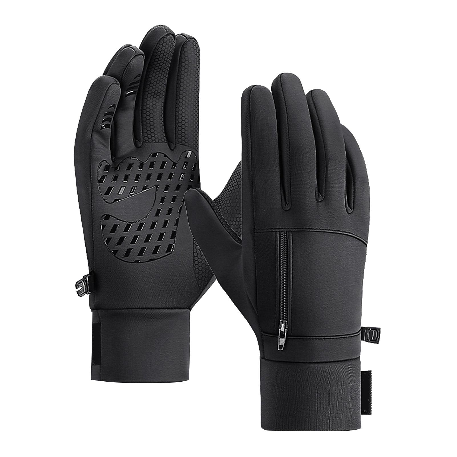 Warm Gloves Polyester Windproof Split Finger   Winter Gloves for Running Hiking