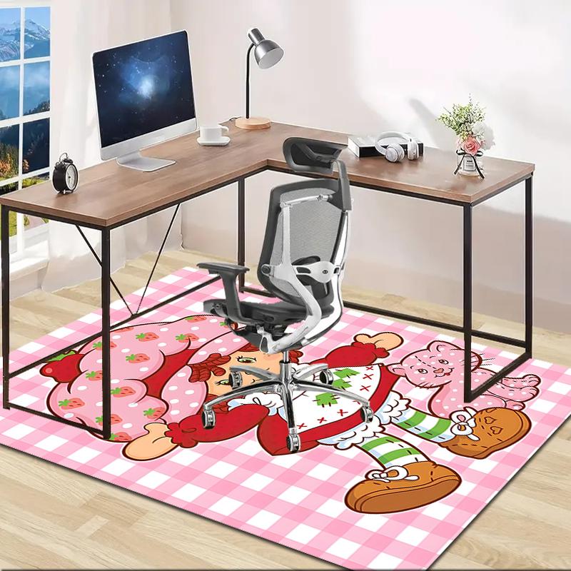 1pc Strawberry Princess6 Design Area Rug - Non-Slip, Soft & Cozy Floor Mat for Living Room, Bedroom, Office - Indoor/Outdoor Decorative Carpet