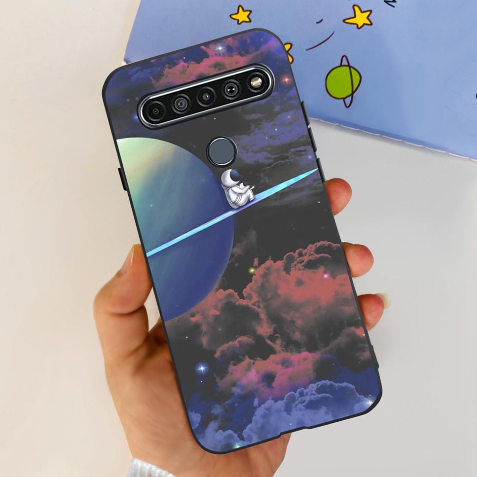 For LG K41S K 41S Case 2020 Black Silicone Cute Fashion Flower Shockproof Bumper For LGK41S LM-K410 Phone Back Cover 6.55" Funda