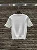 Shenjia 2026 Spring Solid Color Round Neck Knit Top with Brooch