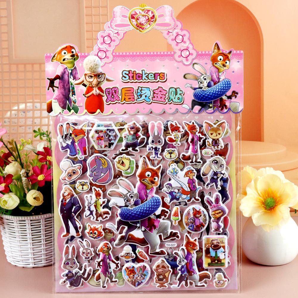 Children's Cartoon Double-layer Three-dimensional Bubble Sticker