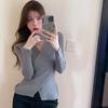 Sexy Fashion Cross V-neck Knitted Bottoming Shirt Women's Pullover Slim Fit Casual Sweater Autumn Winter Turtleneck Inner Top Solid Simple Clothing