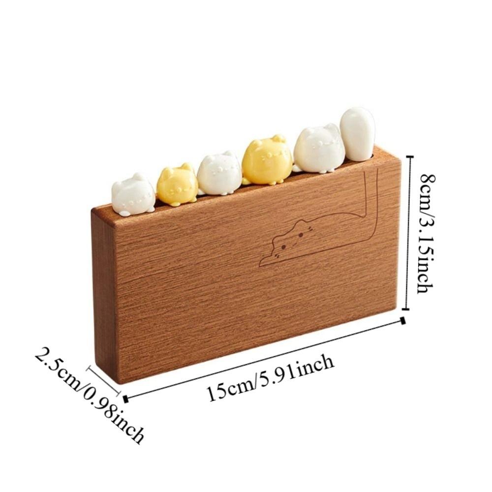 Cartoon Cat Fruit Fork Set Draining Function Rust-Proof Fruit Forks Storage Box Decorative Portable Fruit Skewers Outdoor Dining