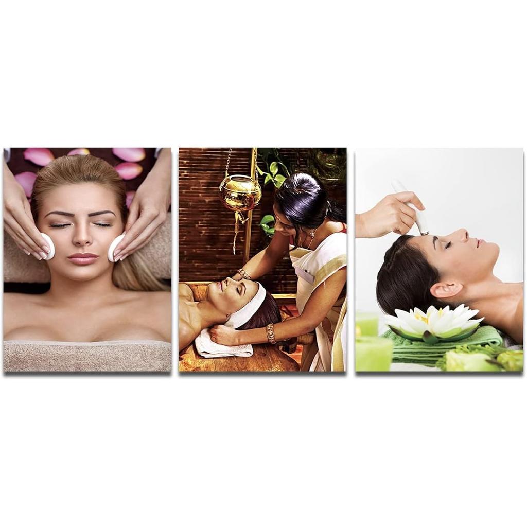 Facial Spa Massage Wall Art Skin Care Wall Decor Relaxing Spa Picture Canvas Prints Bathroom Poster Painting Framed Beauty Salon Home Living Room