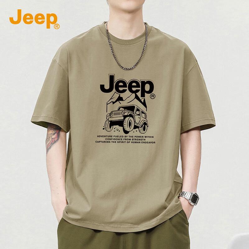 

Jeep Мужская хлопковая футболка с коротким рукавом, плотность 260 г/м² XL