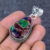 Natural Copper Ruby Zosite 925 Sterling Silver Jewelry Pendant 2.05" ET-4794
