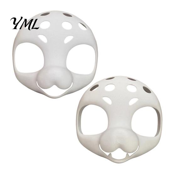 Unpainted Fursuit Mask Head Base Mask, DIY 3D Furry Animal White Therian for Halloween Cosplay Costume, Accessory