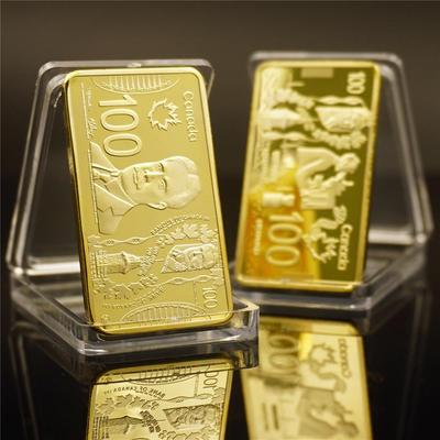 Canadian Coin Maple Leaf Commemorative Coin Presidential Coin Square Plated Gold Block Wish Commemorative Coin Medal Study Decoration