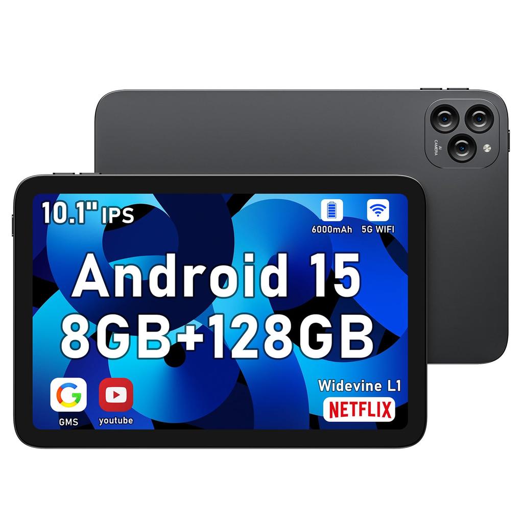 FUNYET Android 15 Pad 8GB 128GB 1TB TDDI Incell IPS Widevine L1 Netflix CPU T606 6000mAh 5G WiFi Wireless Projection Face Recognition Gravity 5MP