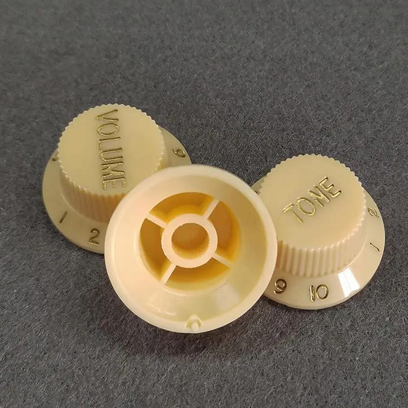 2Pcs Plastic St Guitar Knobs 2T1V Volume Tone Control Knobs Top Hat Caps Buttons Electric Guitar Parts