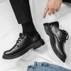 Men's Casual Black Leather Martin Boots - Small, Formal, Business, Work Shoes