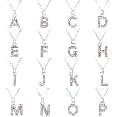 Mode Pendentif Brillant Lettre A-Z Charme Collier 26 Initiales Alphabet Nom Chaîne de Clavicule Fête Saint-Valentin Bijoux Cadeau