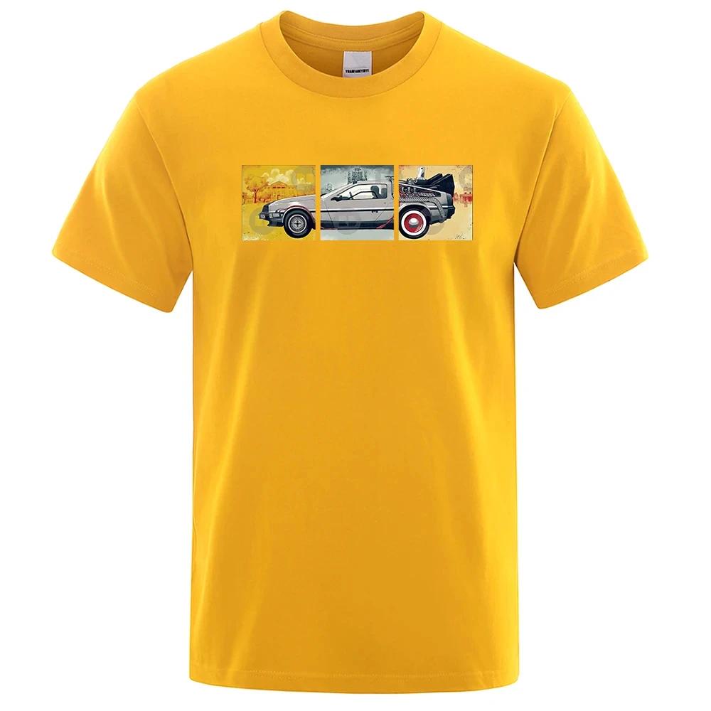 

Летняя брендовая футболка для мужчин, классические футболки с героями фильмов «Назад в будущее», модные футболки с забавным принтом, хлопковые футболки с коротким рукавом XXXXXL золотой