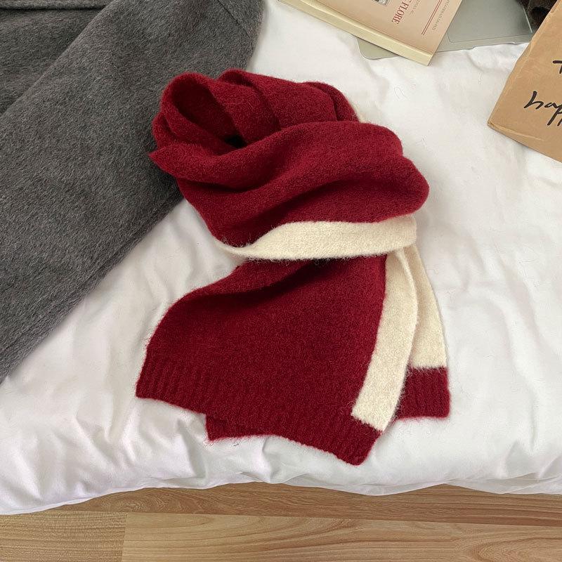 Christmas Series New Red Atmosphere Scarf Collection Women's Winter Wind Advanced Autumn and Winter Warm Scarf