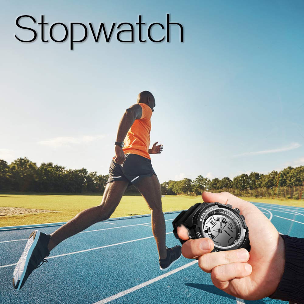 TEKMAGIC Swimming and Diving Watch, 10 ATM Water Resistant, 100 Meter Diving Watch with Stopwatch and Alarm Clock, Dual Time Zone Display, 1224 Hour