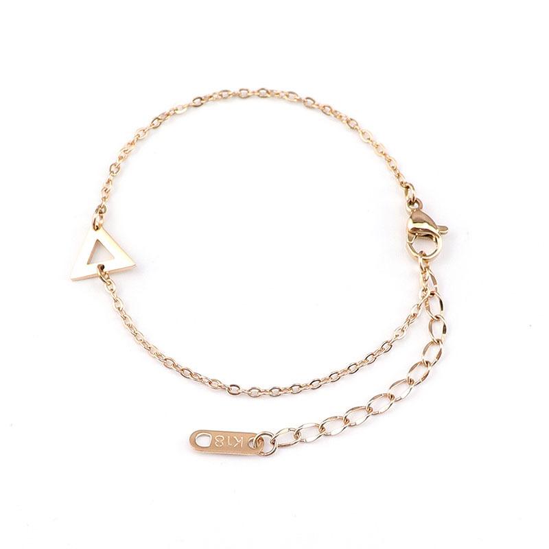 Popular Personality Titanium Steel Triangle Rose Gold Stainless Steel Women'S Bracelet Anklet