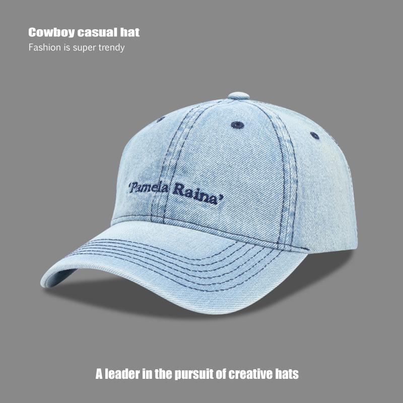 

Ковбойская бейсболка детская мода весна и осень, корейская версия спорта на открытом воздухе и досуга хобби солнцезащитная кепка с открытым лицом мужская светло-синий