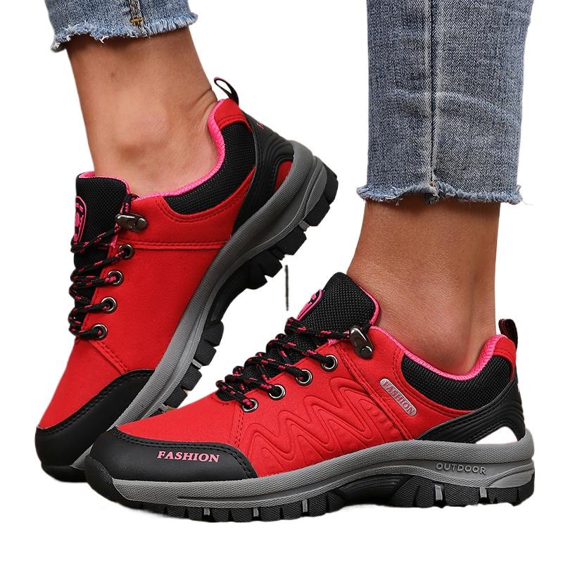 Women's Leisure Platform Shoes Anti Slip Camping Shoes Fashionable Classic Color Matching Spring Hiking Shoes Sneakers for Women