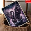 This Black Swan Pearl Painting Kit Features 5D Pearls and a Mosaic Art Style. Designed for Elegant Home Wall Decoration.