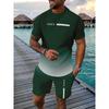 Lässiger Sportanzug atmungsaktiv Outdoor Freizeit Herren T-Shirt Fünf-Viertel-Hosen-Anzug Sommer 3D-Druck Anzug für Herren und Erwachsene