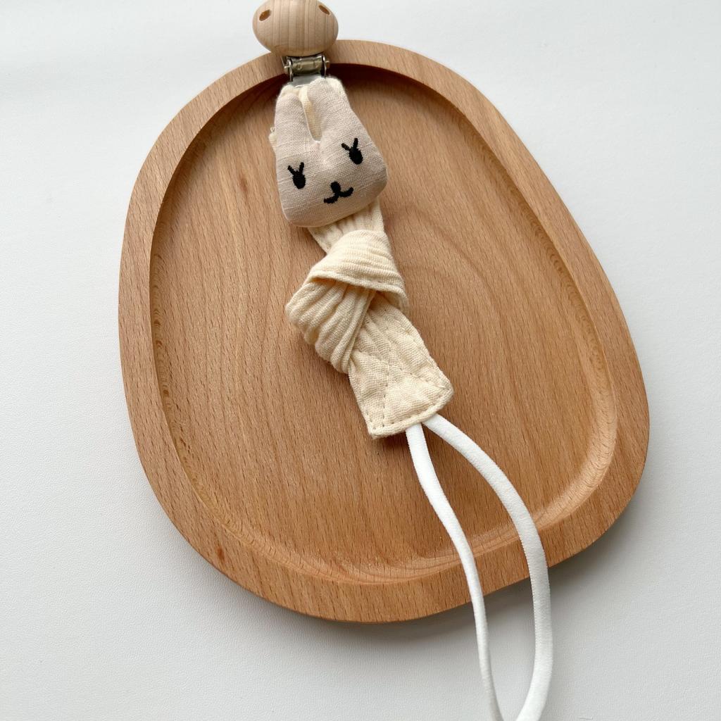 Cute Cartoon Animals Pacifier Chain Clip Cotton Cloth Dolls Animal Wood Rodent Nipples Holder Newborn Toys Teether Accessories