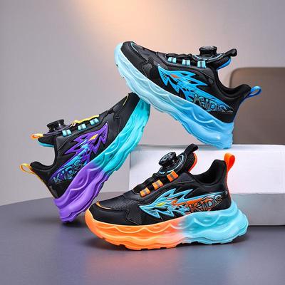 Boys' Winter 2025 Sports Shoes: Knob Buckle, Non-slip, Wear-resistant, Comfortable for Middle and Big Kids.