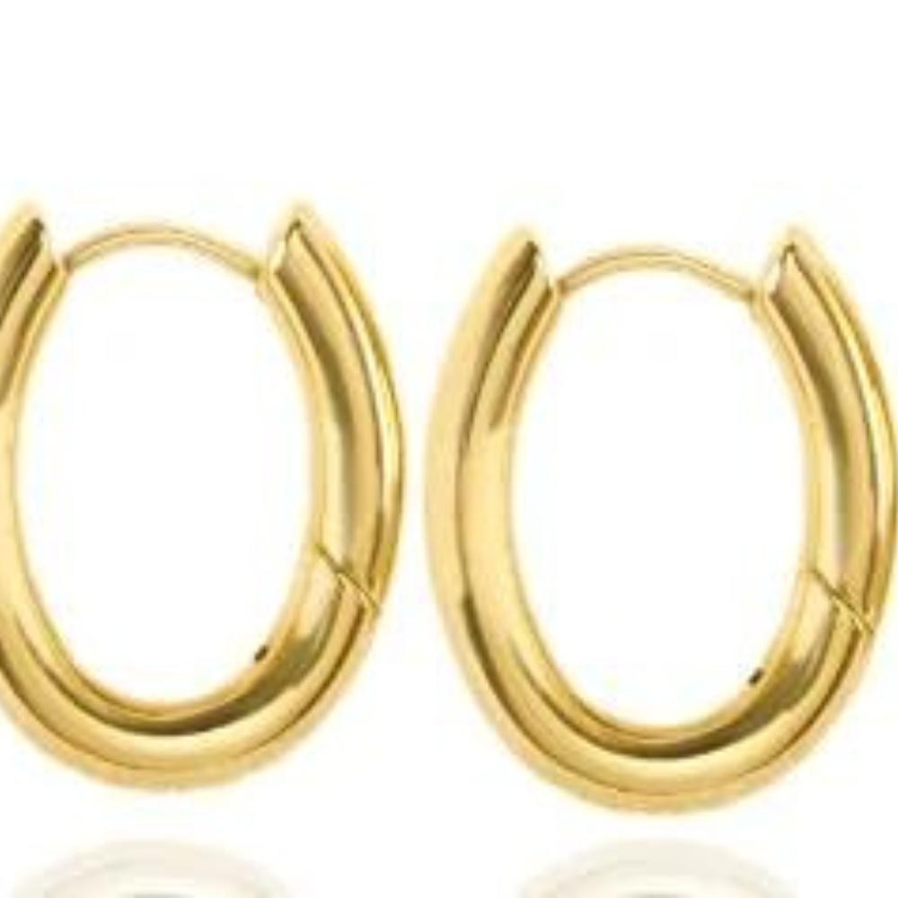 

Shiny Zircon Hoop Earrings for Women Trendy Golden Stainless Steel Circle Earring Jewelry Pendientes