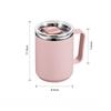 Household 304 Stainless Steel Coffee Mug With Lid Leakproof Drinkware Office Tea Milk Cup Set With Handle 450ml Cup With Straw