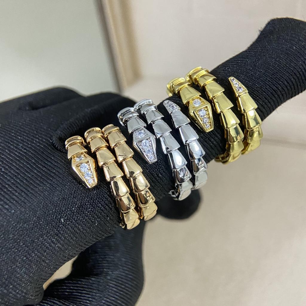 Serpentine Ring Featuring Three Colors High-quality Electroplating Craftsmanship Hypoallergenic and Suitable for Daily Wear Must-have for Gifts