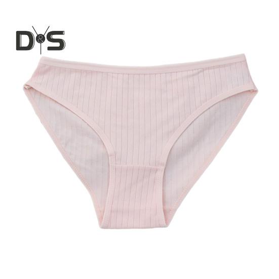 

Женское хлопковое нижнее белье, женские ребристые полосатые трусики, дышащие, эластичные трусики для повседневной носки, сна, работы, путешествий M розовый