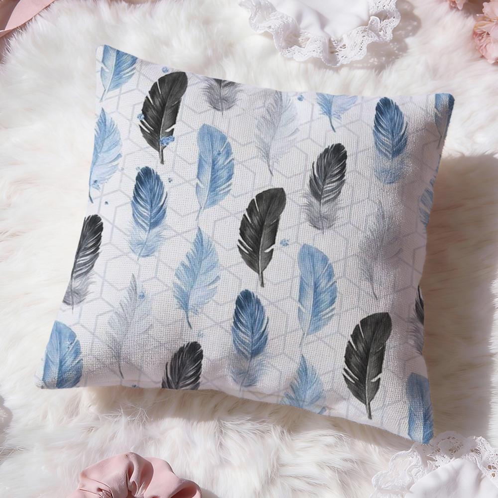 Feather Pattern Cushion Cover Premium Comfort Reversible Pillow Cove Two In One Design for Any Room Car Interior