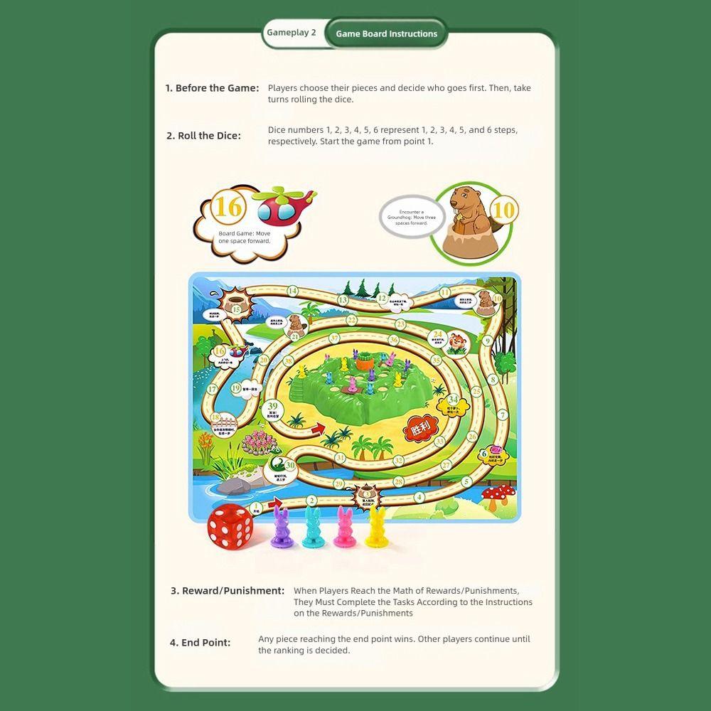 Plastic Carrot Rabbit Trap Table Board Game Multicolor Interactive Toy Challenge Game  Party Games