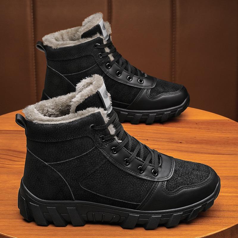 

Men s shoes high-top tooling Martin boots versatile warm and cold-proof cotton shoes piled thickened snow boots winter models 39