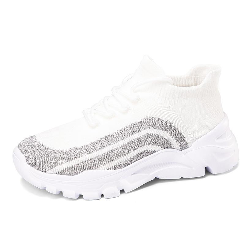 2025 new fly-woven socks super breathable lace-up large size women's shoes one pedal 36-45 sports and leisure shoes