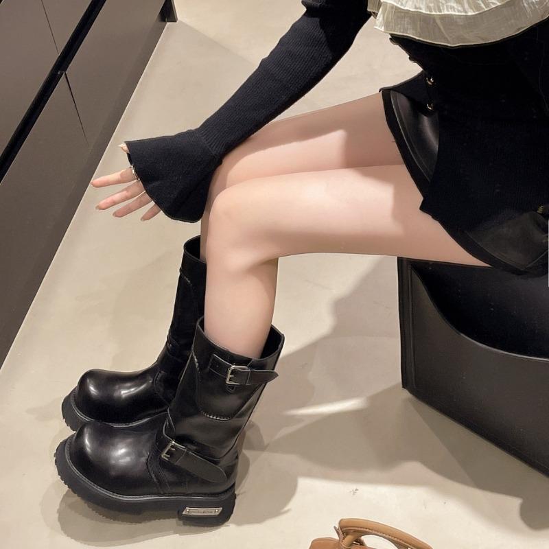 Autumn new new retro knight boots women's venom platform locomotive boots soft leather long women's boots women