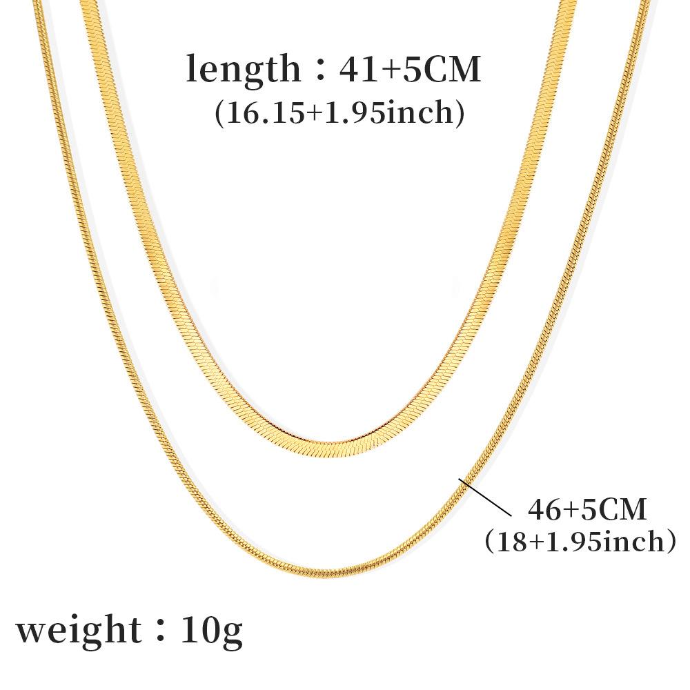 Double Layer Titanium Steel Gold Snake Bone Light Luxury Versatile Clavicle Necklace