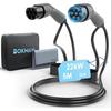 Bokman Câble Recharge Voiture Electrique,Câble Type 2 32A / 22kW / Triphasé / 5 Mètres