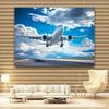 2D Plane 1 Piece of Aircraft Runway Background Fabric - Vivid Aviation-themed Party Decoration