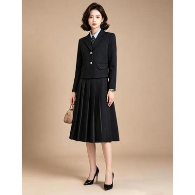 EST+II Women's Pleated Skirt & Top Two-Piece Set