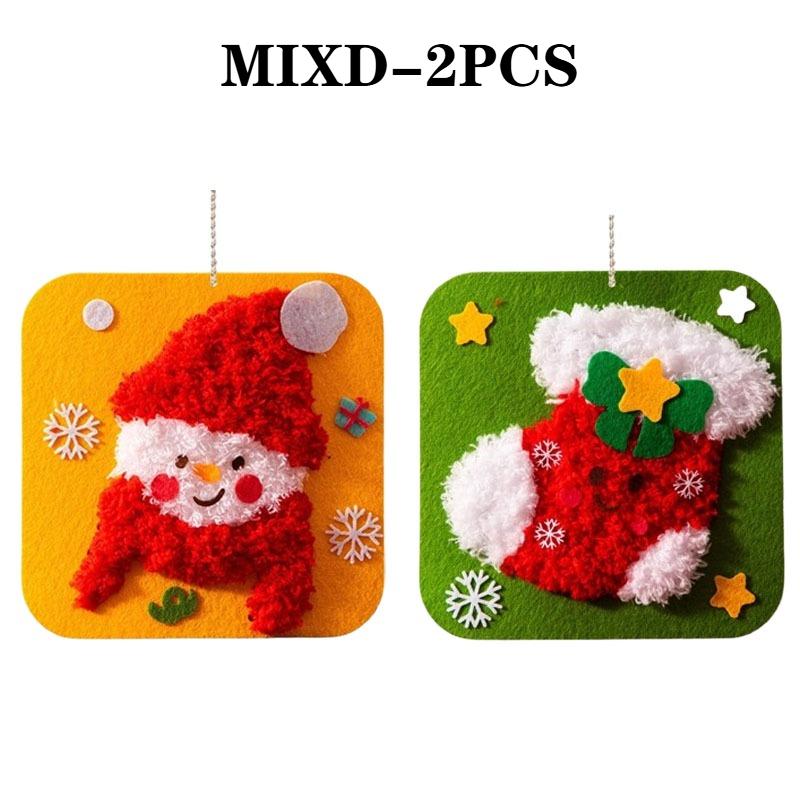 1-4PCS Christmas DIY Embroidery Kit Handmade Sewing Needlework Kids Craft Set Holiday Gift Home Decoration Room Decoration
