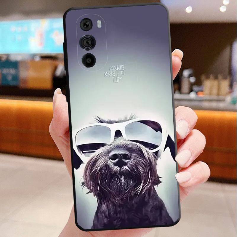 Phone Case For Motorola Edge 50 40 Pro 60 50 40 30 Ultra Neo Fusion Moto G85 G72 G53 G54 G84 G13 G32 Schnauzer Puppy Dog Art