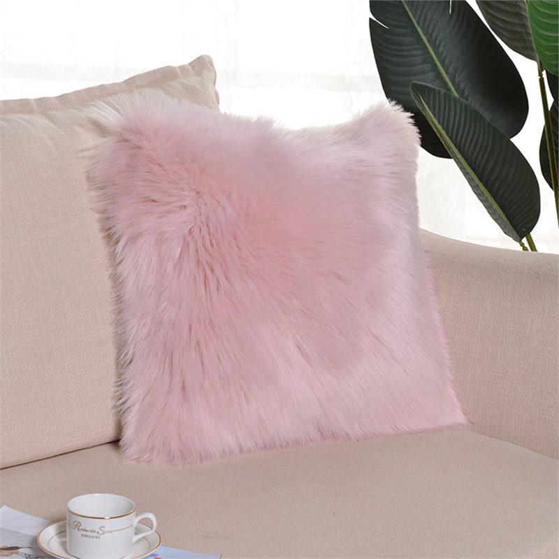 Cuscino Decorativo in Acrilico a Pelo Lungo Stile Invernale - Cuscino Lombare e Schienale Anti-Pilling