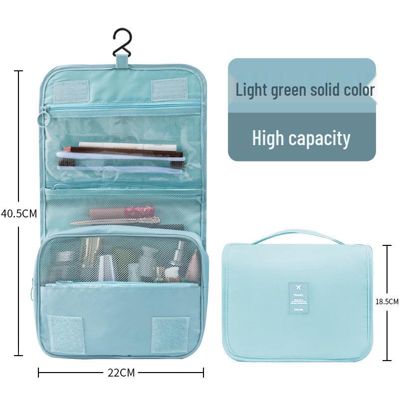 

Flip-top Travel Makeup Bag: Large Capacity, Portable & Partitioned for Cosmetics светло-зеленый