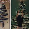 10m Dark Green Tinsel Ribbon Feather Boa Christmas Tree Ornament Set