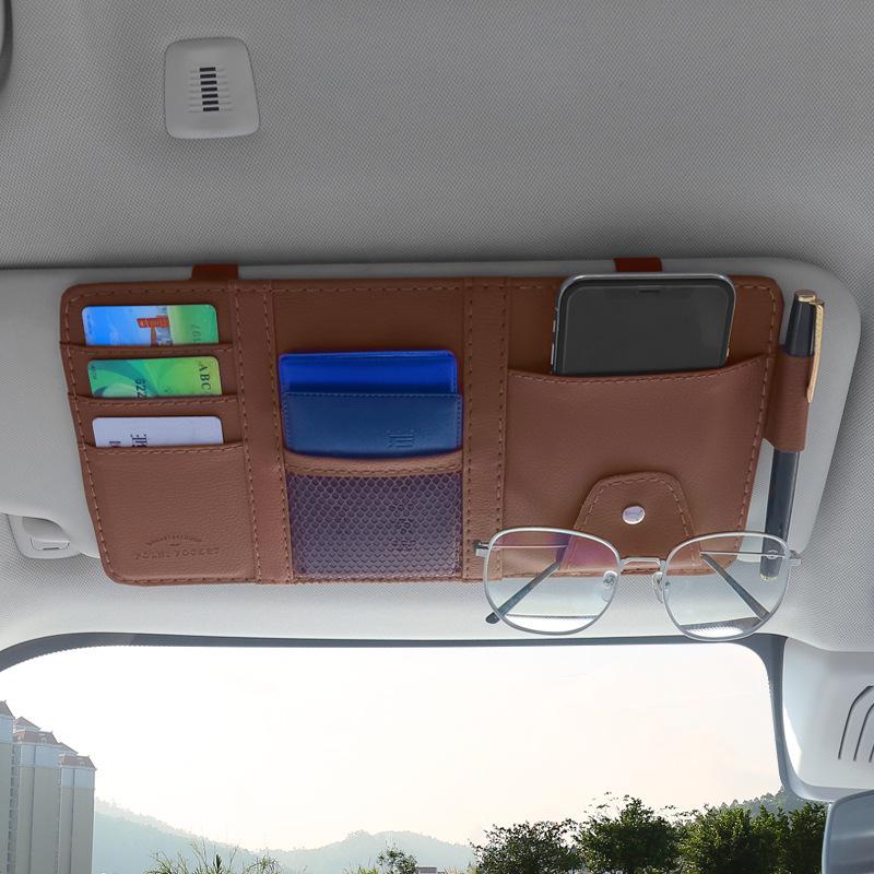 Multi-Function Car Visor Organizer: Glasses, Card, and ID Clip Holder