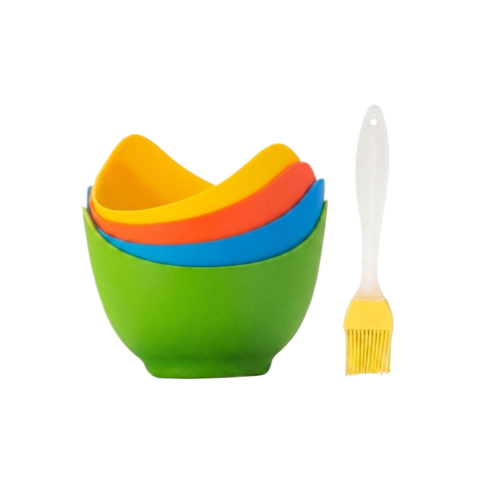 

Silicone Egg Boiler Set for Home Use High Temperature Resistant Steaming Egg Cooker with Brush for Kitchen Cooking Baking One Size
