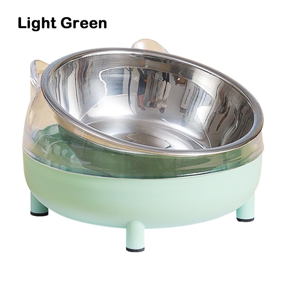 New Stainless Steel Elevated Cat Bowls Easy Clean Plastic Pet Drinking Dish Tilted Design Pet Feeding Dish Dog Feeding
